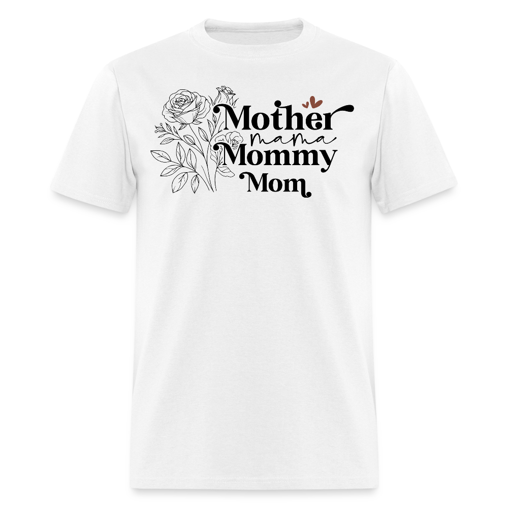 Mom Life Tee With Floral Design T-shirt - white