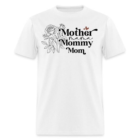 Mom Life Tee With Floral Design T-shirt - white