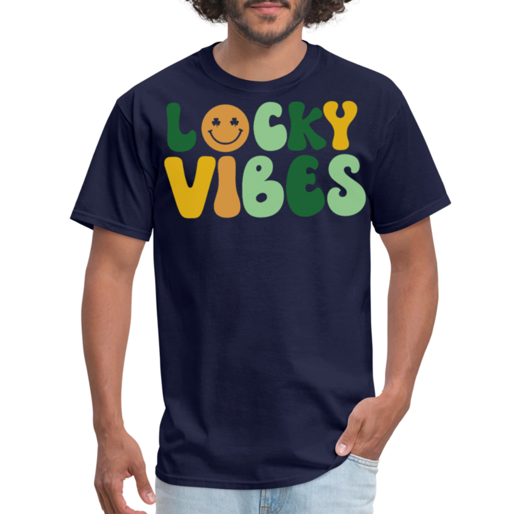 Lucky Vibes RetroTee For St Patrick’s Day T-shirt - navy