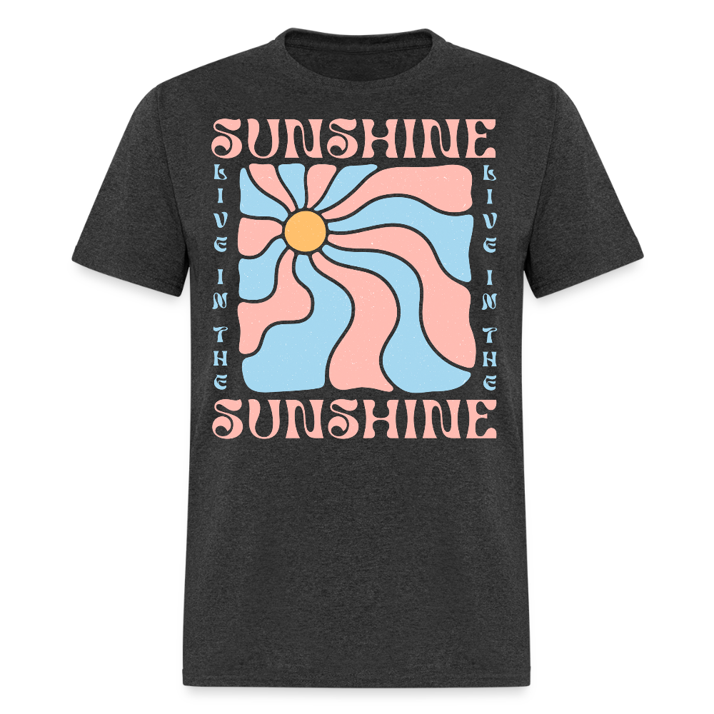 Live In The Sunshine Aesthetic T-shirt - heather black