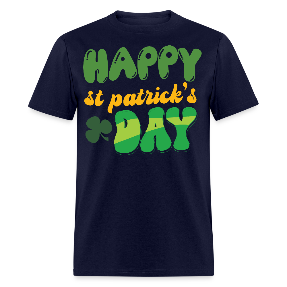 Retro-style Happy St Patrick’s Day T-shirt - navy