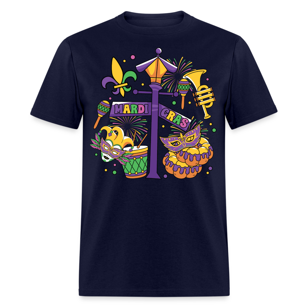 Funny And Festive Mardi Gras Outfit Mardi Gras Party T-Shirt - navy