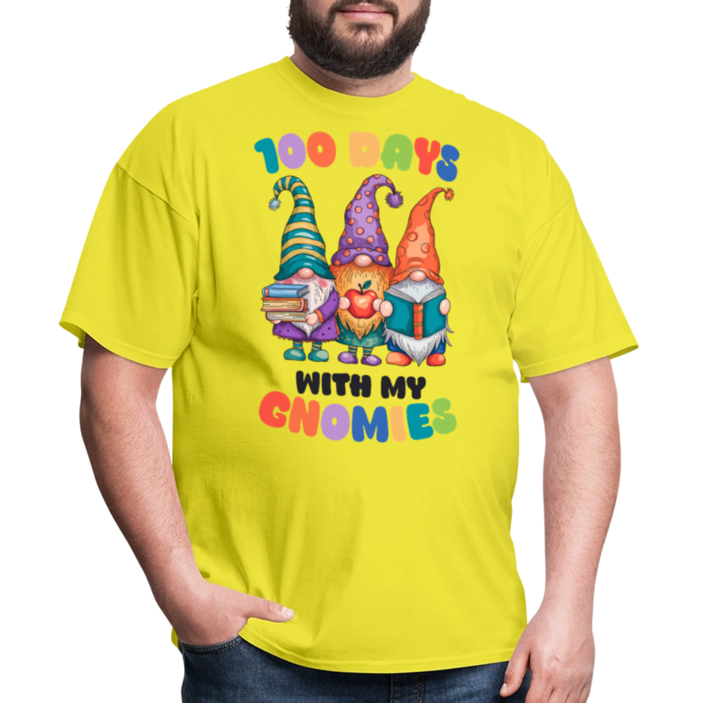 Cute Gnome 100 Days of Learning Shirt Teacher Appreciation Gnome T-Shirt - yellow