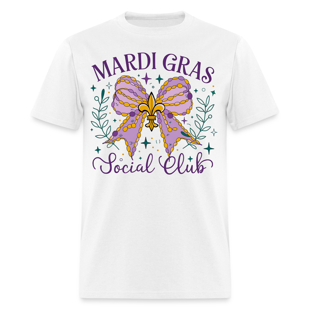 Mardi Gras Social Club  Shirt New Orleans Party Celebration T-Shirt - white