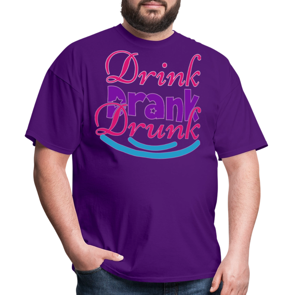 Mardi Gras Funny Drinking Shirts For Men Drink Drank Drunk T-shirt - purple