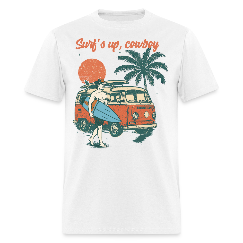 Cowboy Surfer Western Surf Lifestyle T-shirt - white
