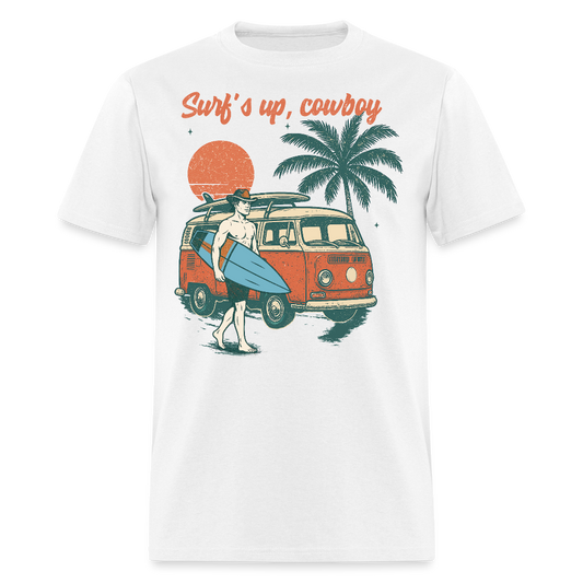 Cowboy Surfer Western Surf Lifestyle T-shirt - white