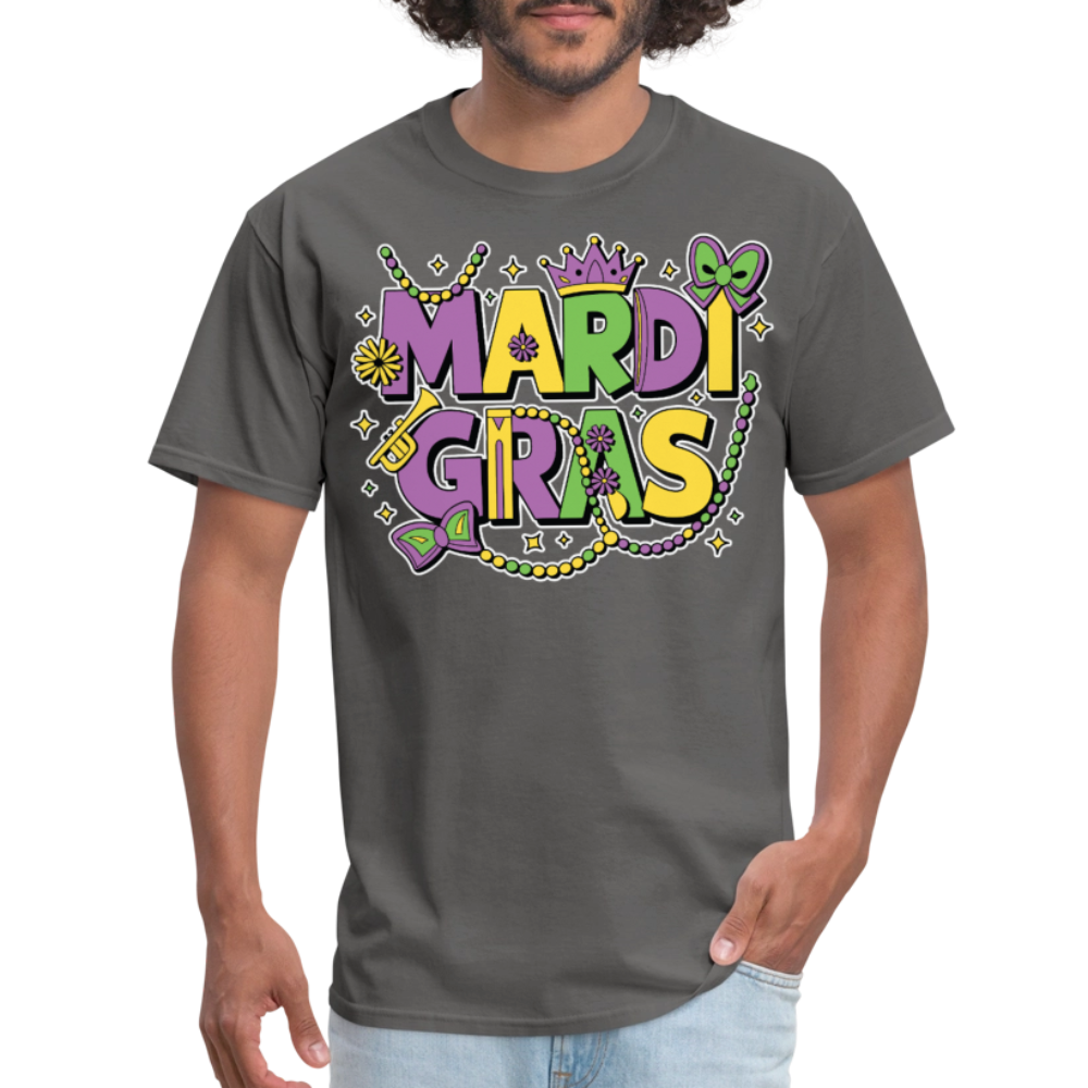 Funny and festive Mardi Gras shirts Mardi Gras Crown T-shirt - charcoal