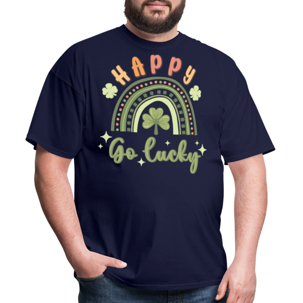 St Patrick’s Day Lucky Charm Tee Irish Shamrock Rainbow T-shirt - navy