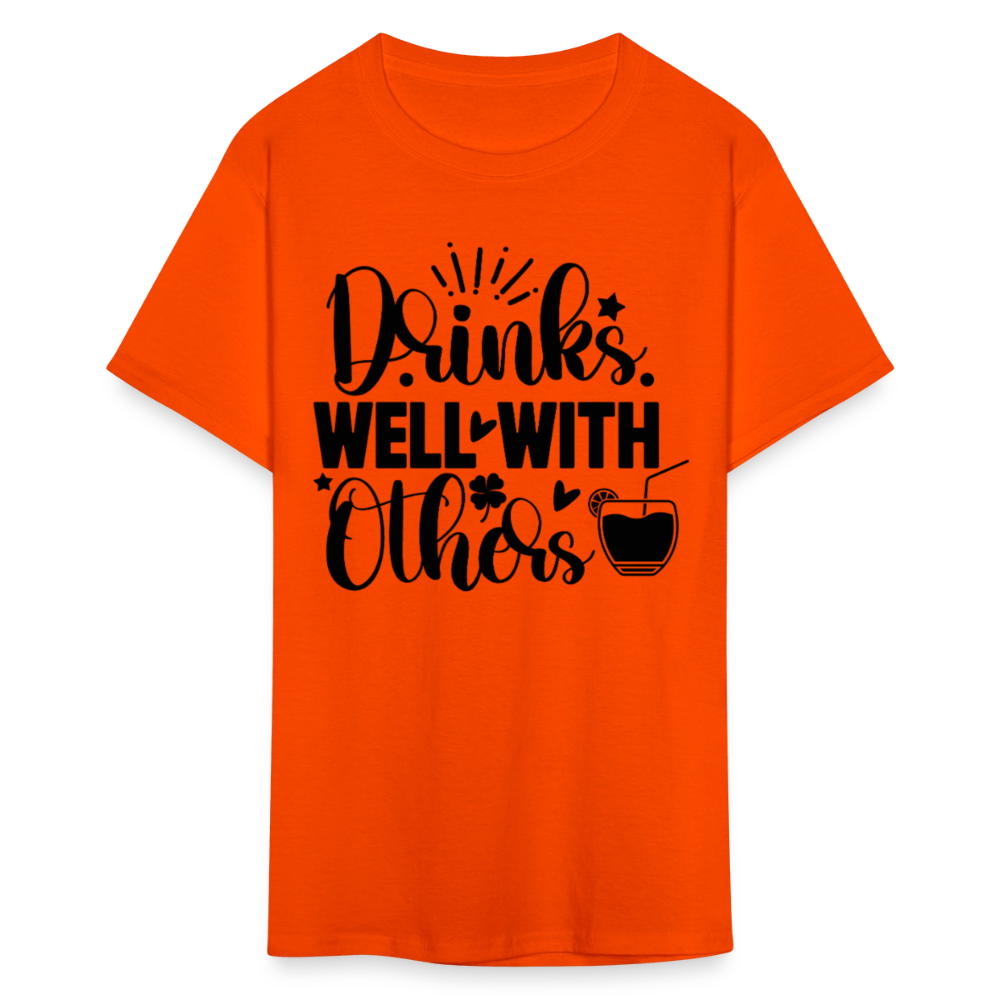 St. Patrick's Day Tee – Drinks Well with Others Shirt - orange