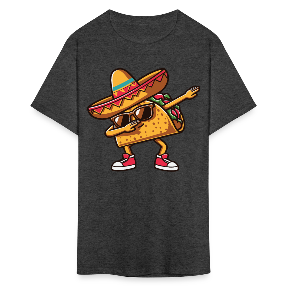 Dabbing Taco Graphic Tee For Food Lovers Taco Tuesday T-shirt - heather black
