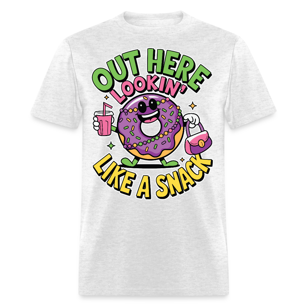 Out Here Looking Like A Snack Shirt Cool Cartoon Donut T-shirt - light heather gray