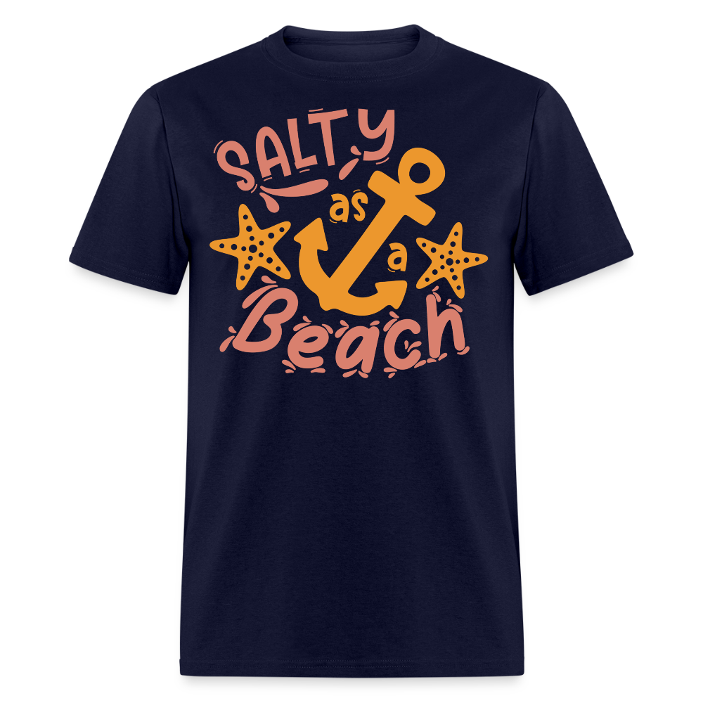 Funny Salty Beach Vacation T-shirt - navy