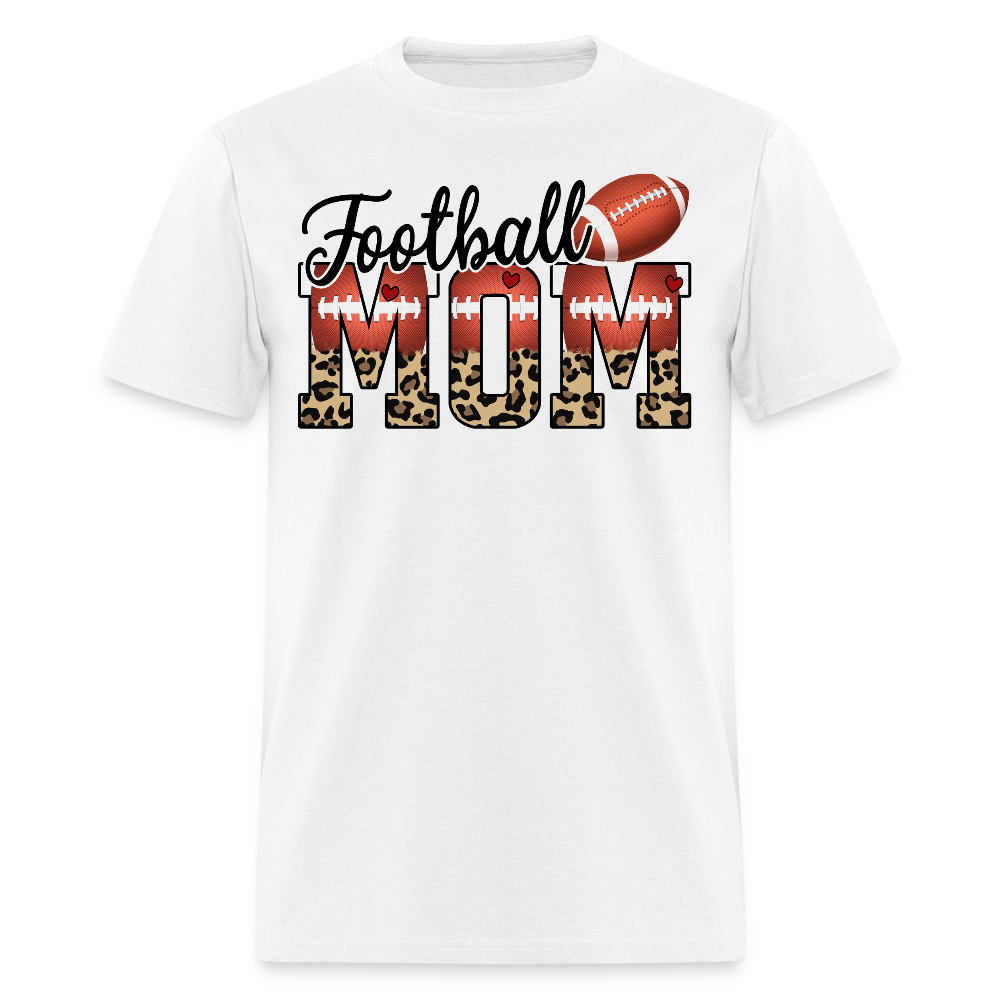 Football Mom Tee With Leopard Print T-shirt - white