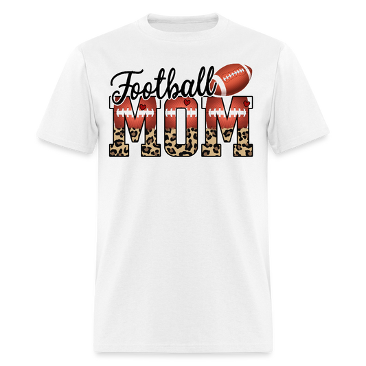 Football Mom Tee With Leopard Print T-shirt - white