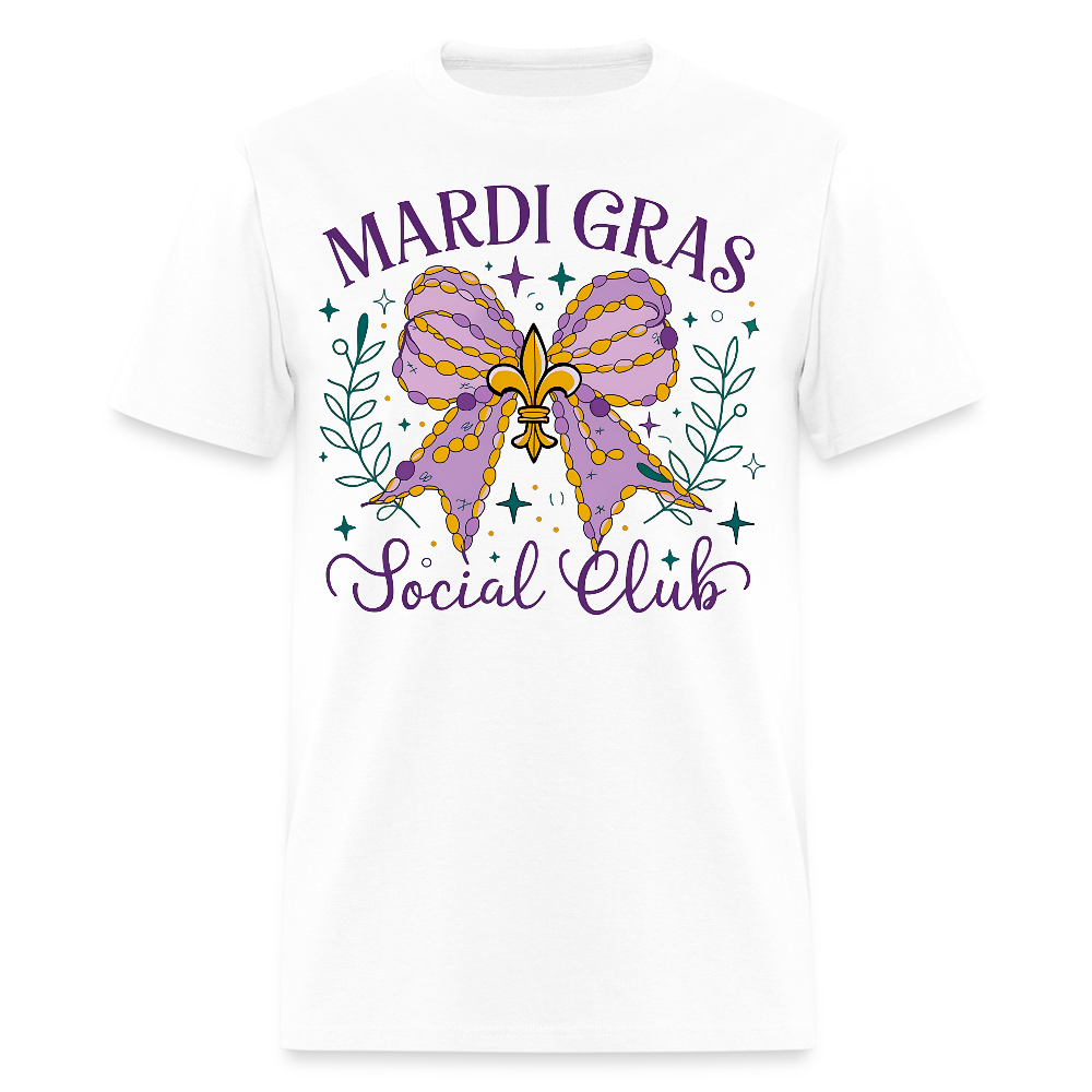 Mardi Gras Social Club  Shirt New Orleans Party Celebration T-Shirt - white