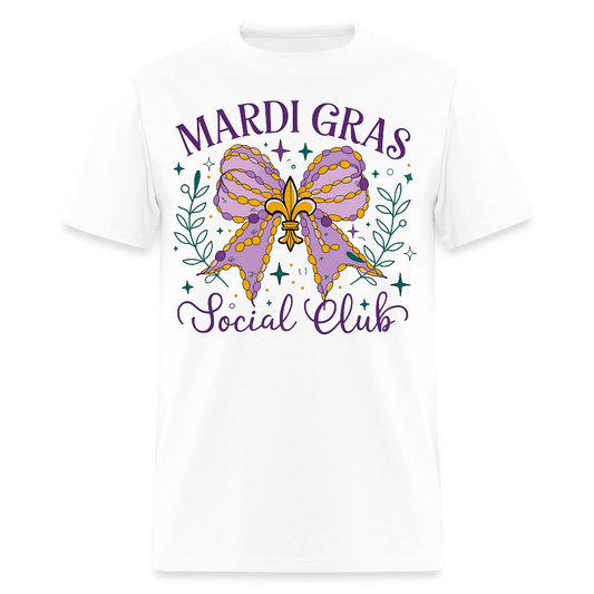 Mardi Gras Social Club  Shirt New Orleans Party Celebration T-Shirt - white