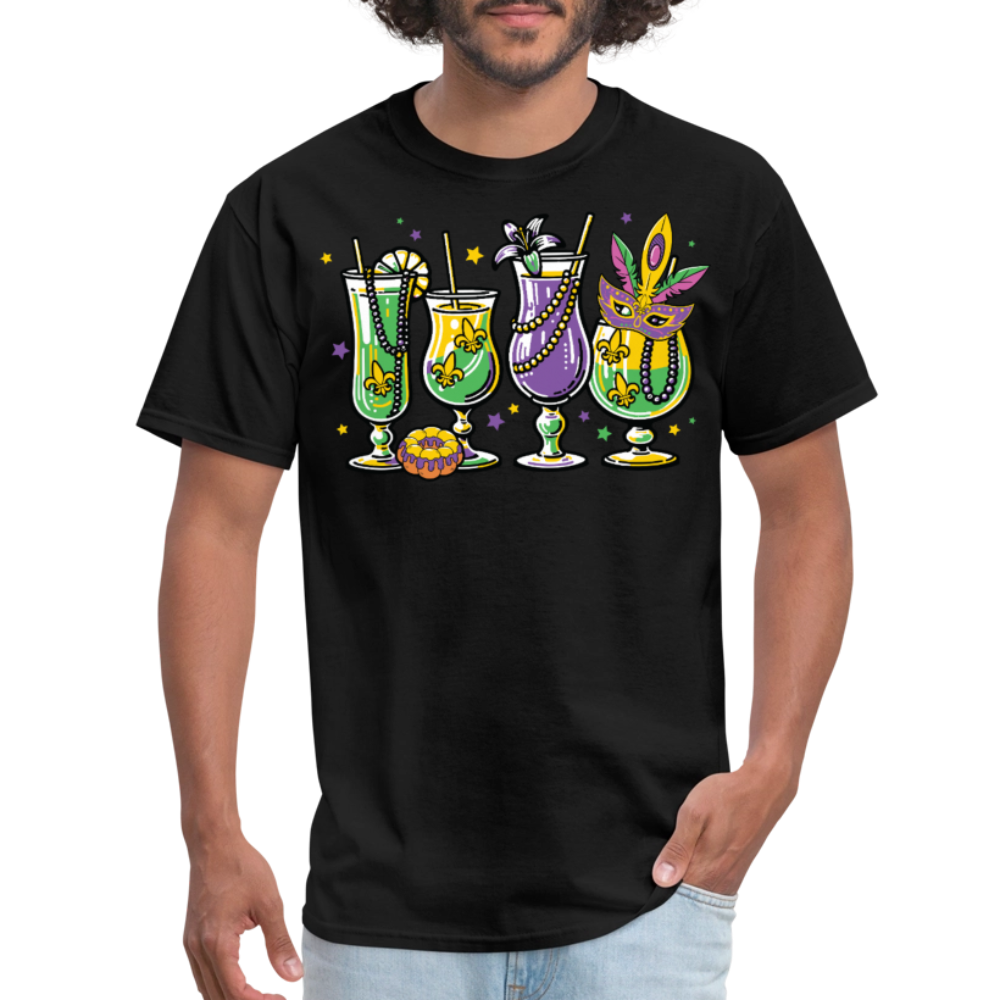 Mardi Gras Cocktail Shirt New Orleans Party T-shirt - black