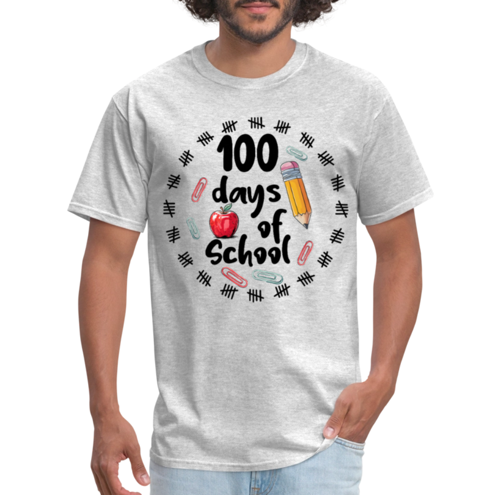 100 Days of School Shirt For Teachers Dino 100th Oay Of School T-shirt - heather gray