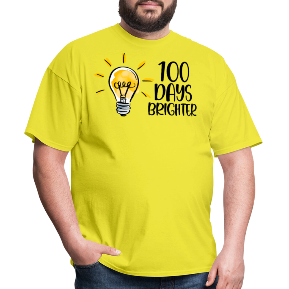 100 Days Brighter Tee for Teachers School Milestone Unisex T-Shirt - yellow