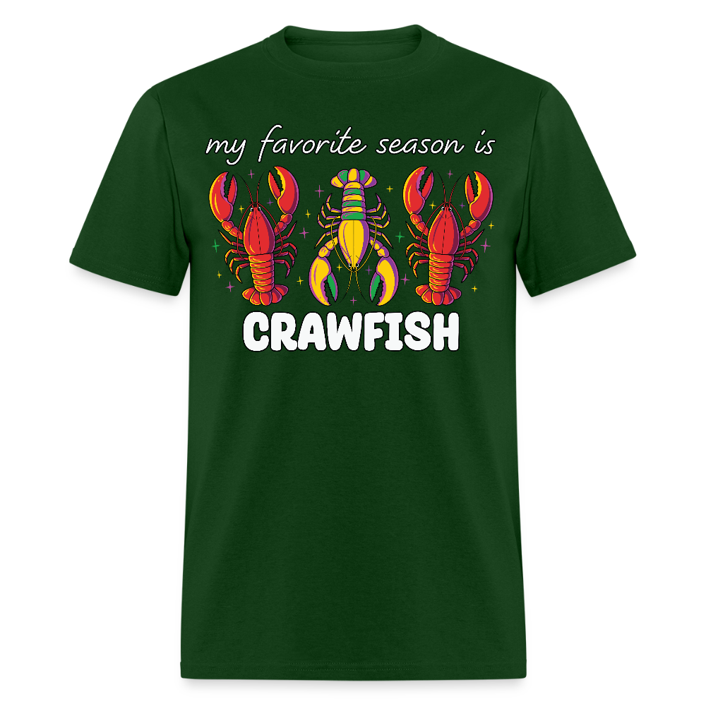 Funny Cajun Crawfish Boil Mardi Gras T-shirt - forest green