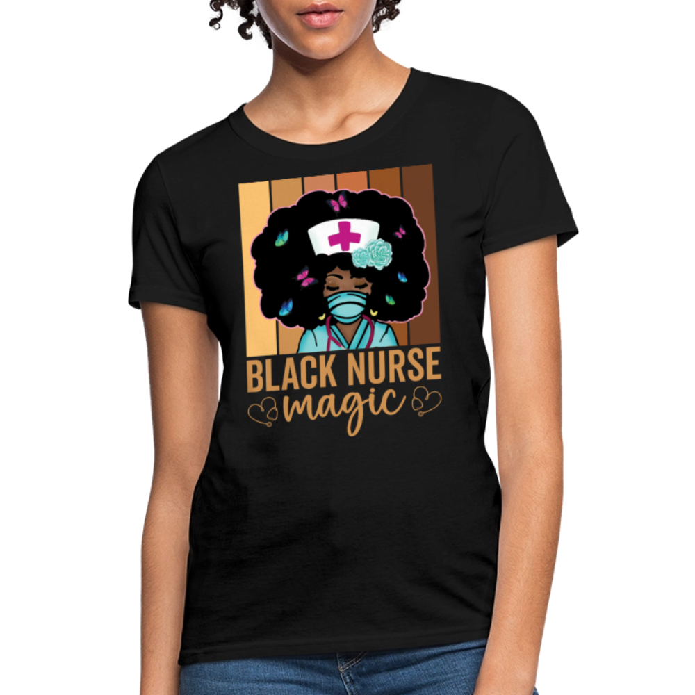 Black Nurse Magic Healthcare Worker Gift T-Shirt - black