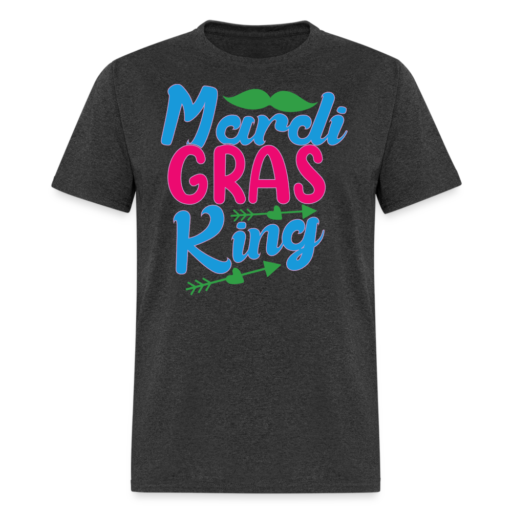 Mardi Gras King Shirt For Men Funny Mardi Gras Party T-shirt - heather black