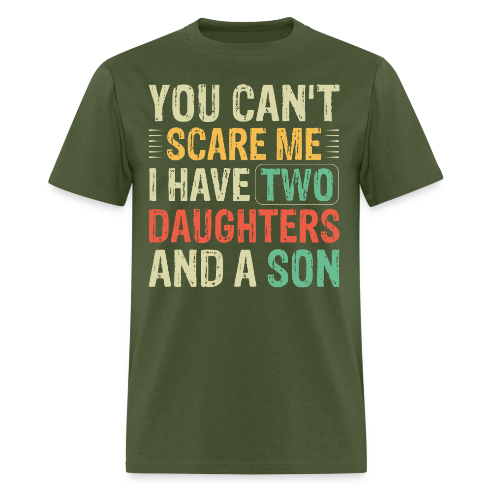 Funny T shirts for Parents with Kids I Have 2 Daughters & A Son T-Shirt - military green