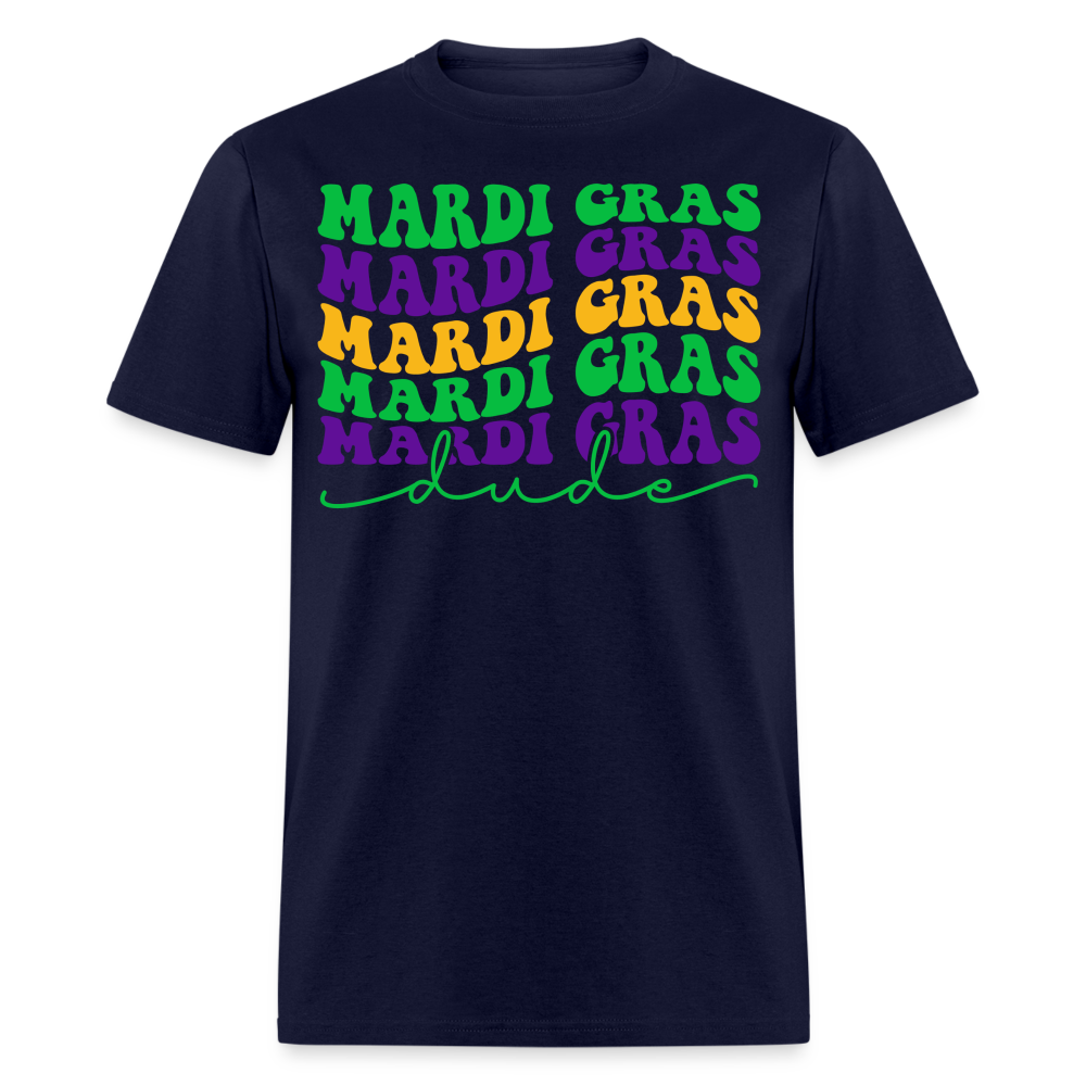 Retro-style Mardi Gras Shirt New Orleans Festival T-shirt - navy