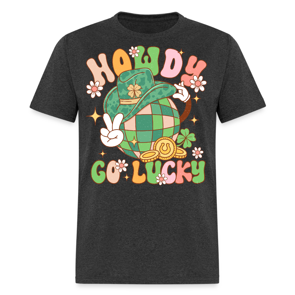 Howdy Lucky Western Graphic T-shirt - heather black