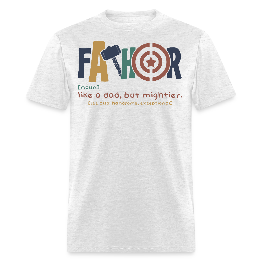 Novelty Father Definition Dad Like Thor T-shirt - light heather gray