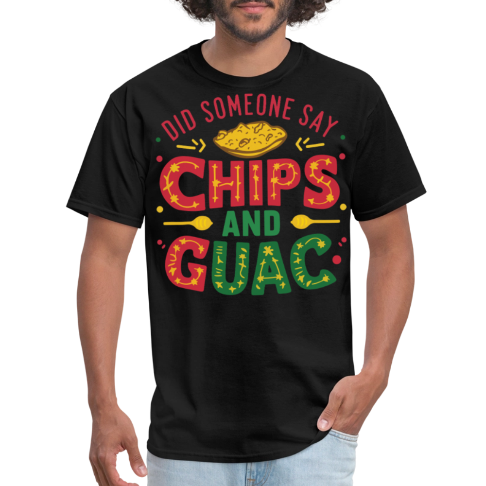 Mexican Food Lover Graphic Tee Funny Chips And Guacamole T-shirt - black