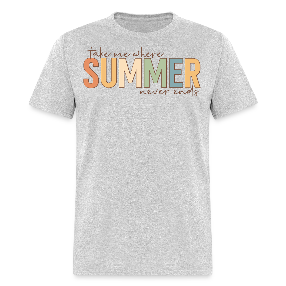 Take Me Where Summer Vacation T-shirt - heather gray