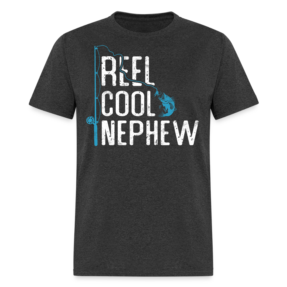 Reel Cool Nephew Fishing Gift T-shirt - heather black