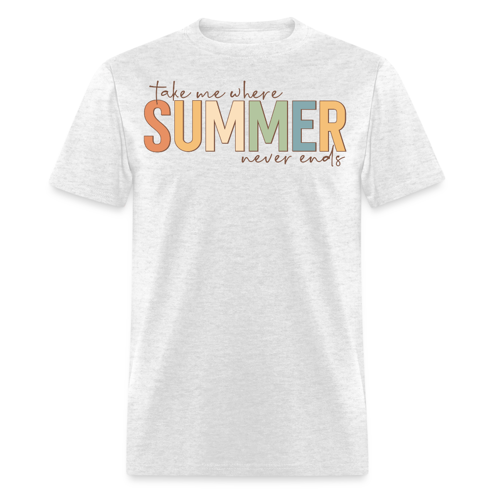 Take Me Where Summer Vacation T-shirt - light heather gray