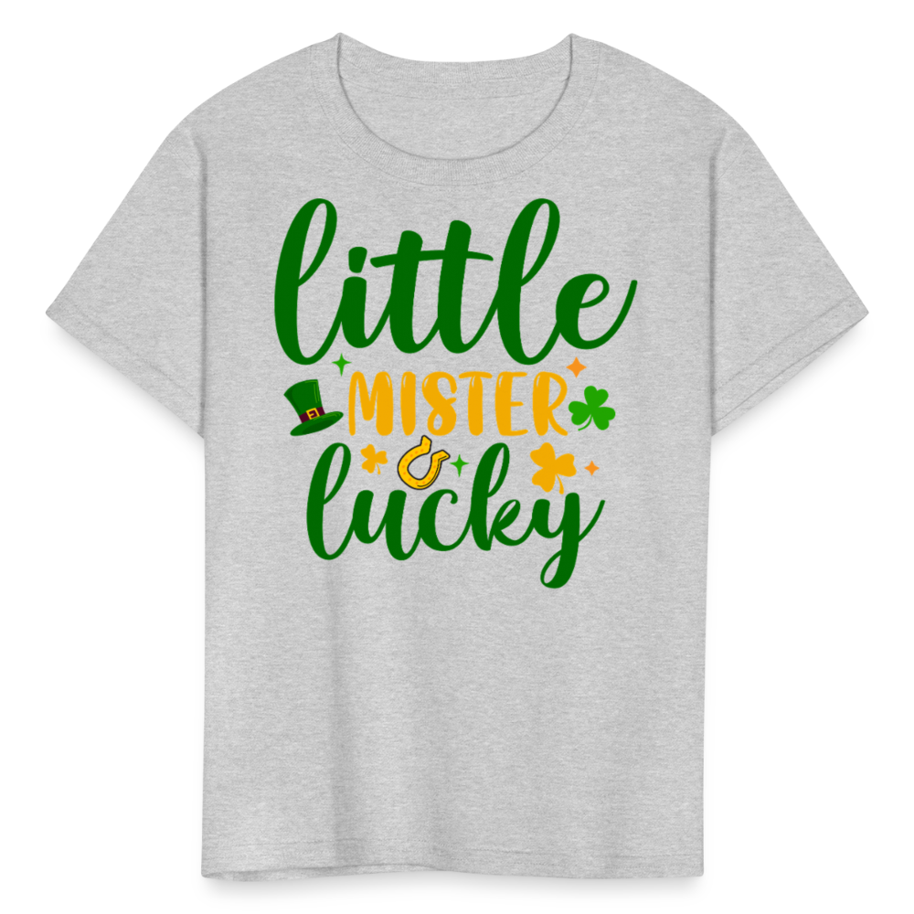 Little Mister Lucky St Patrick’s Day Kids T-shirt - heather gray