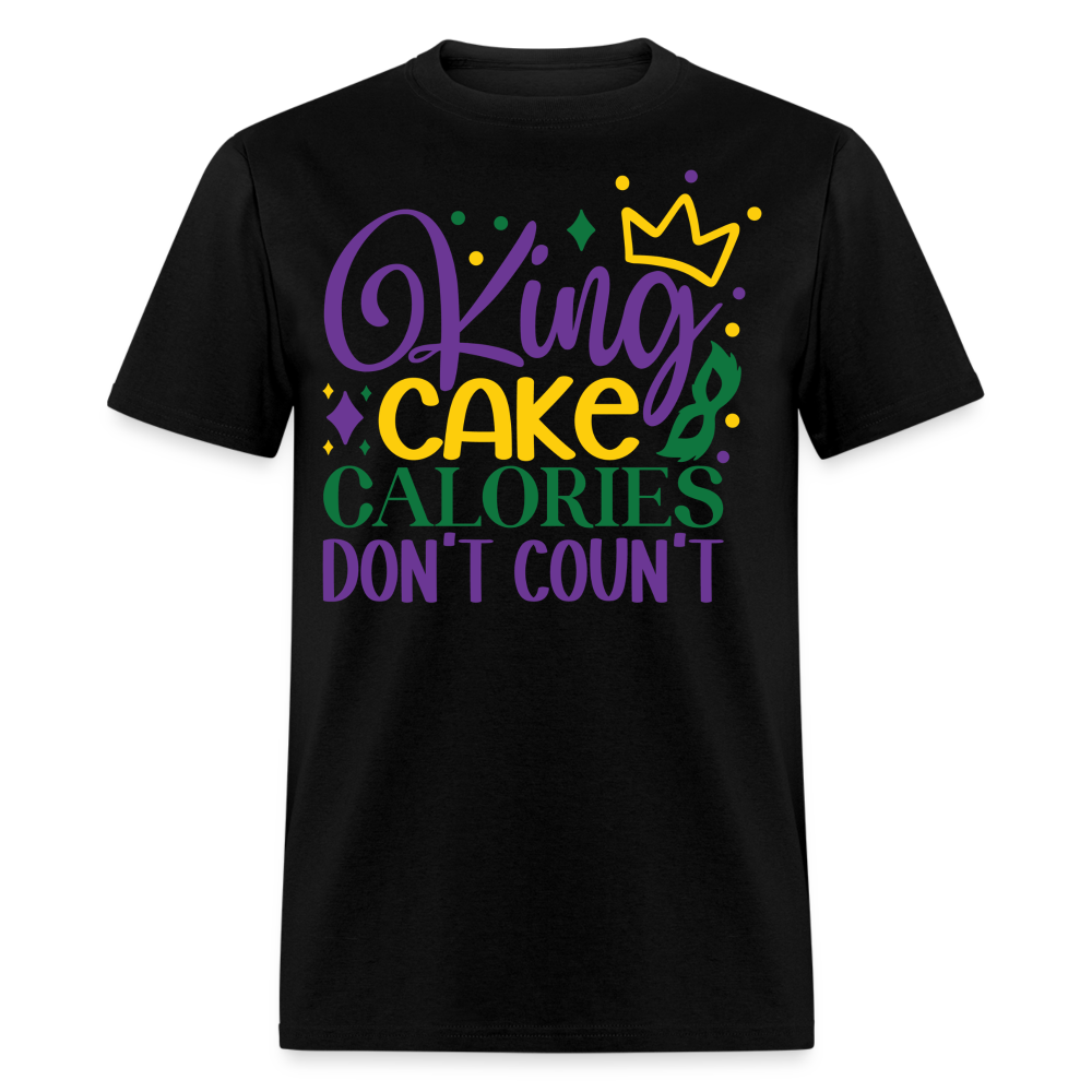 Funny King Cake Calories Tee Mardi Gras King Cake T-shirt - black