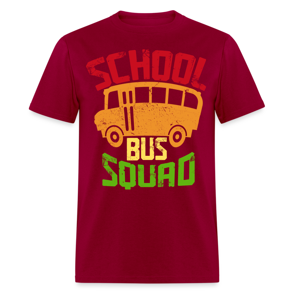 Vintage School Bus Tee for Drivers & Staff School Bus Squad T-shirt - dark red