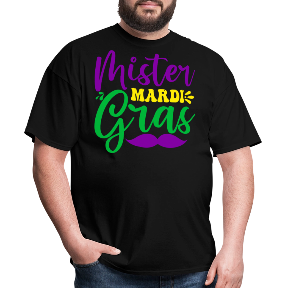 Men's Mardi Gras Graphic Tee Mister Mardi Gras Party T-Shirt - black