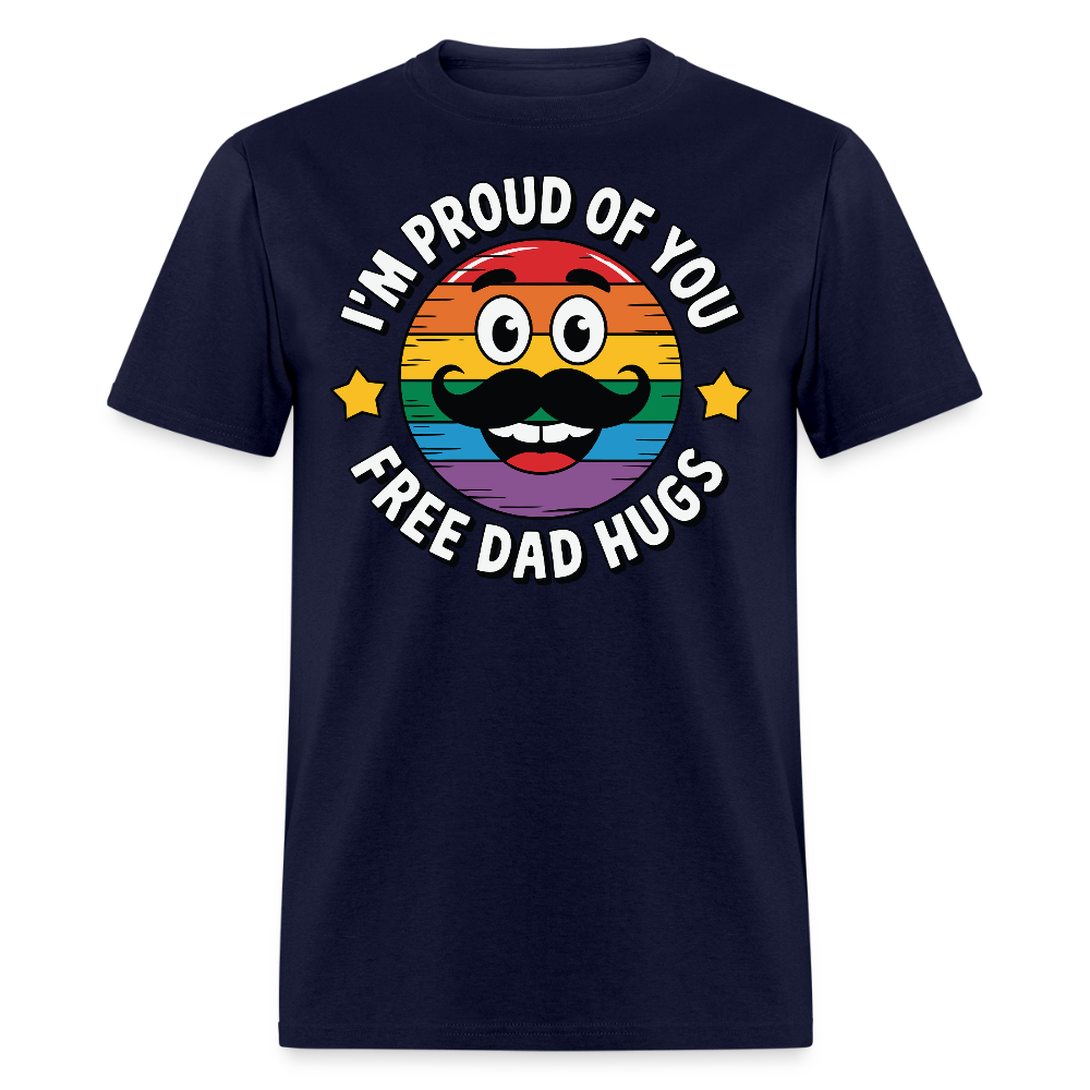 Free Dad Hugs LGBTQ Pride T-shirt - navy