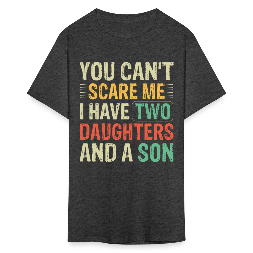 Funny T shirts for Parents with Kids I Have 2 Daughters & A Son T-Shirt - heather black