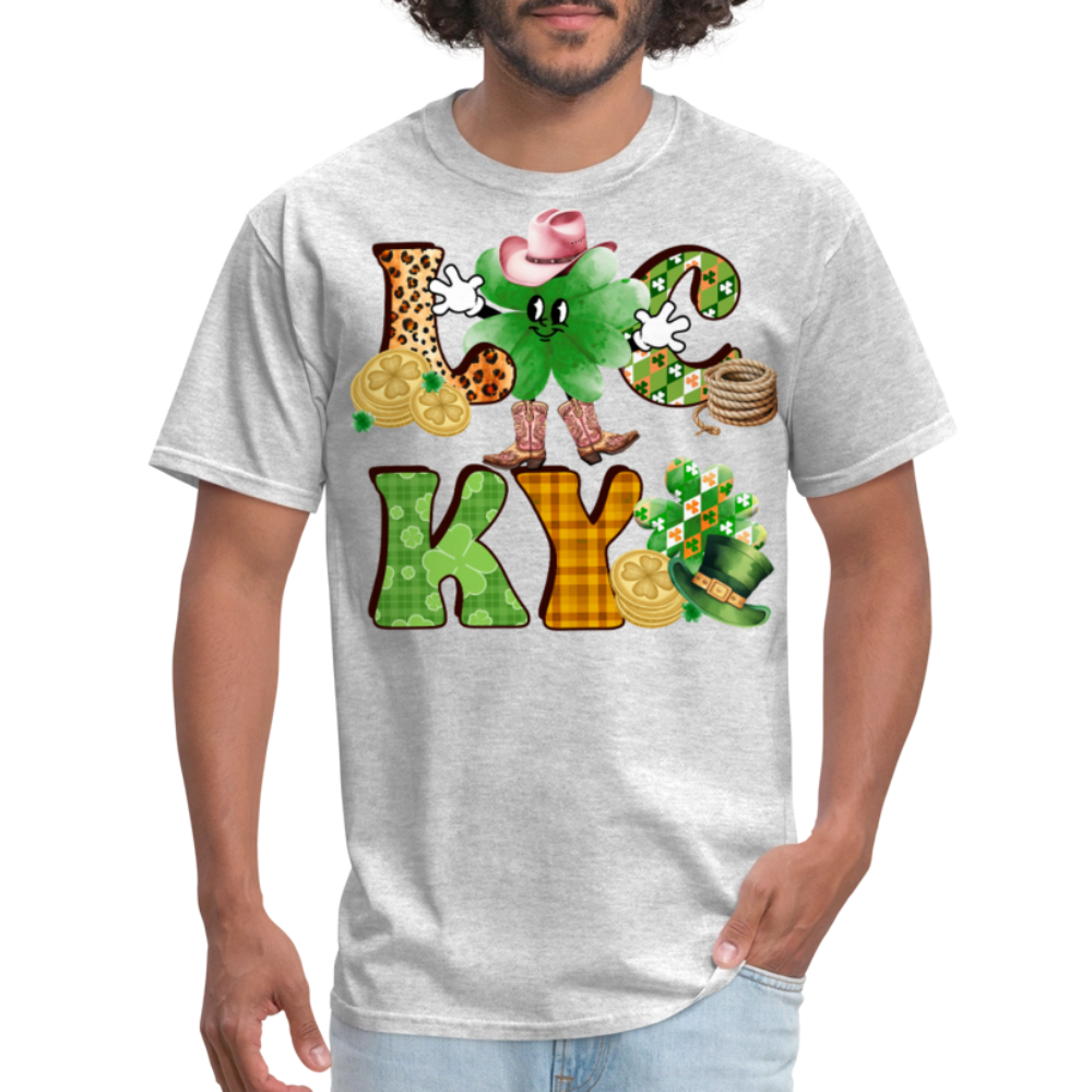 Lucky Western St Patrick’s Day T-shirt - heather gray