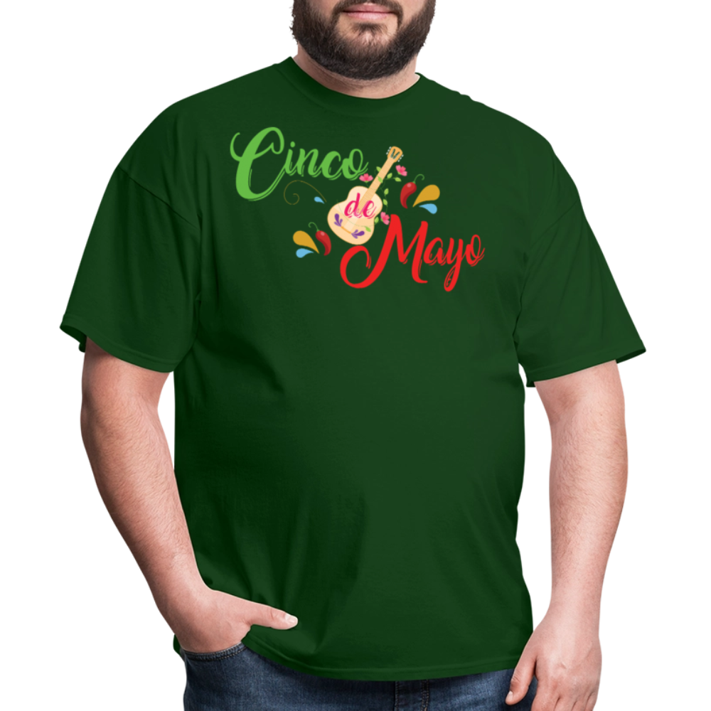 Colorful Cinco De Mayo Shirt With Guitar Unisex T-shirt - forest green