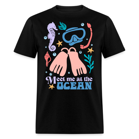 Ocean Lover Tee For Summer Vacation T-Shirt - black