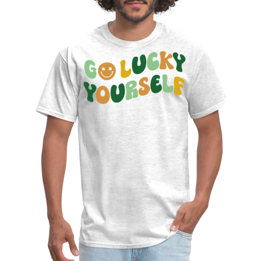 Go Lucky Yourself St Paddy's Day T-shirt - light heather gray