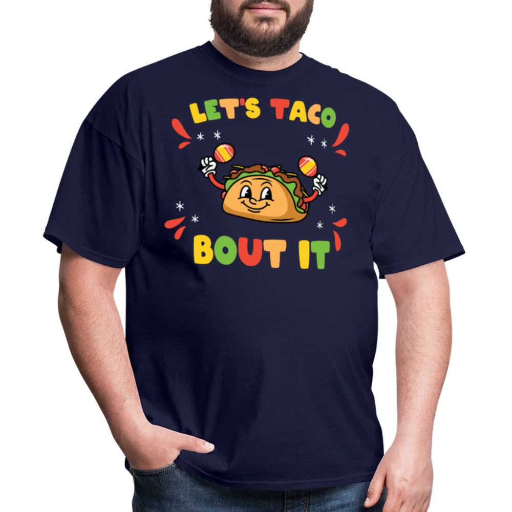 Mexican Food Lovers Tee Let's Taco Bout It T-shirt - navy