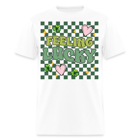 Feeling Lucky Aesthetic St Patrick’s Day T-shirt - white
