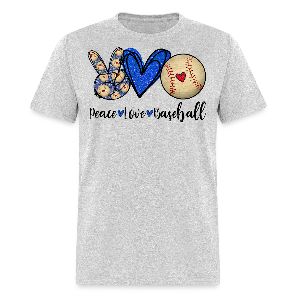 Peace Love Baseball Tee For Women Game Day T-shirt - heather gray