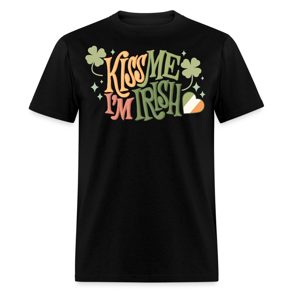 Vintage-style Kiss Me I’m Irish T-shirt - black