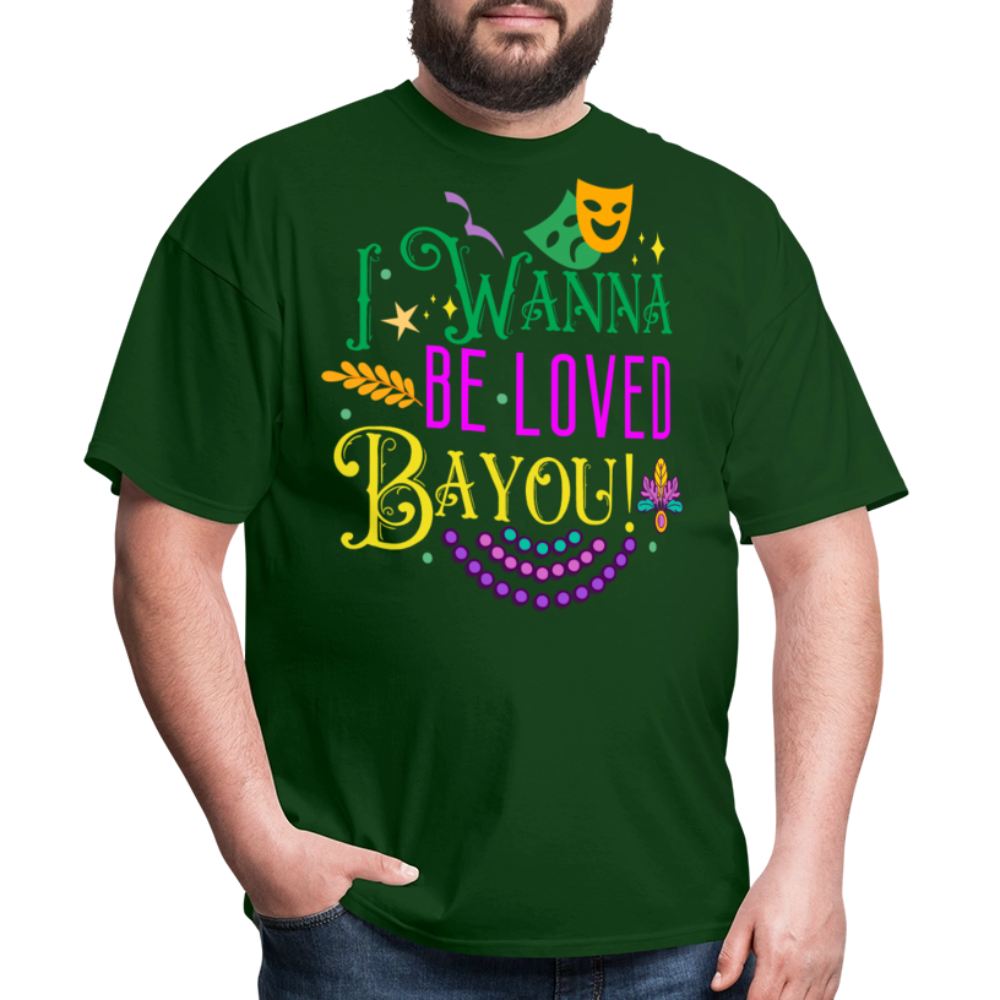 Bayou-inspired Funny Graphic Tee Mardi Gras Party T-shirt - forest green